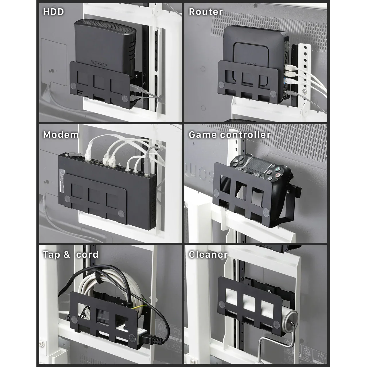 Vシリーズ/PRO/A2/テレビ台用スタンド対応マルチデバイスホルダー(ラック4点 + 取付金具) - Image 3